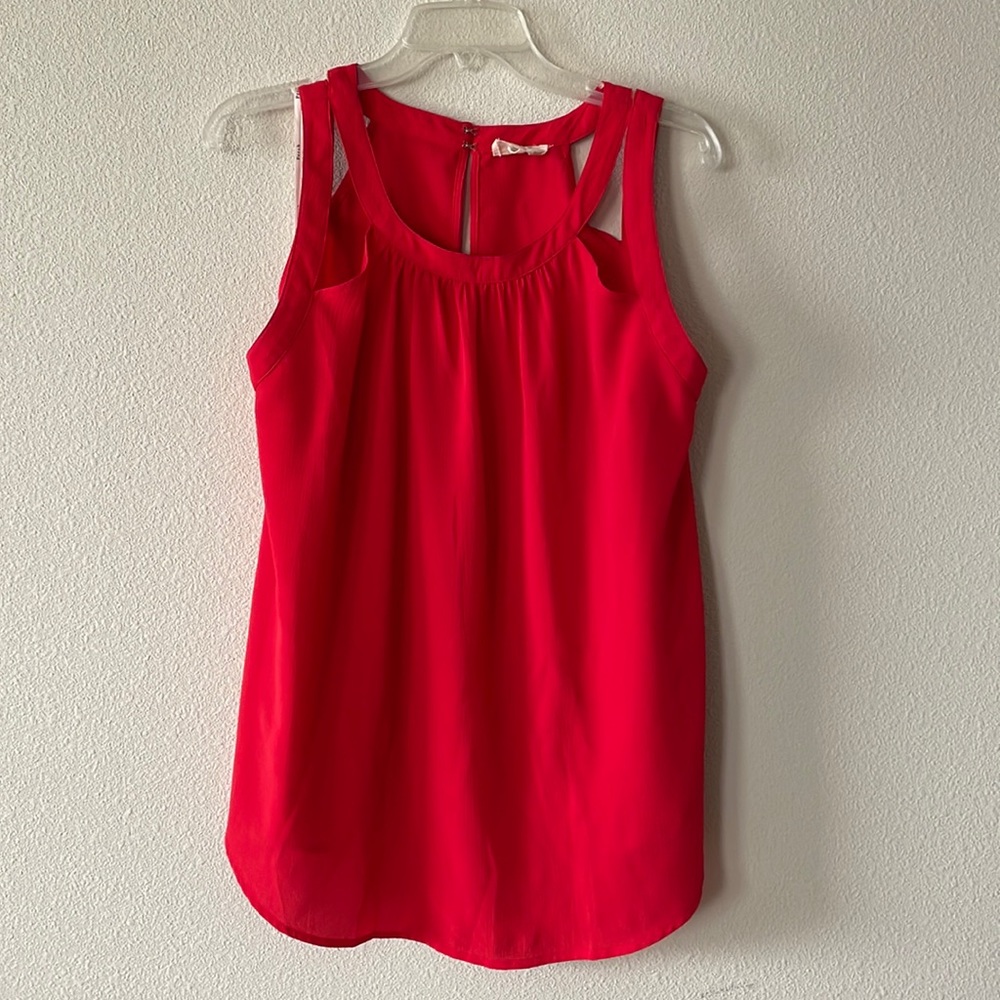 Sleeveless Red Blouse